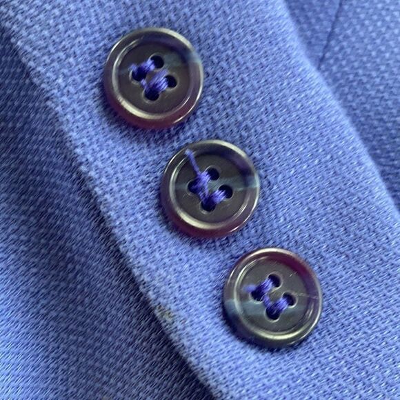 LAGO maggiore Sharp Shoulder Blazer wool cornflower blue blazer 44R - Picture 2 of 16